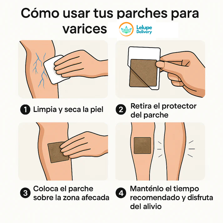 Parches Naturales para Varices y Piernas Cansadas