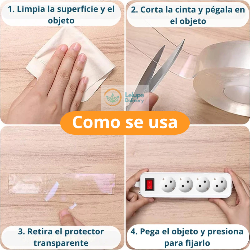 Cinta adhesiva doble cara REUTILIZABLE ♻️