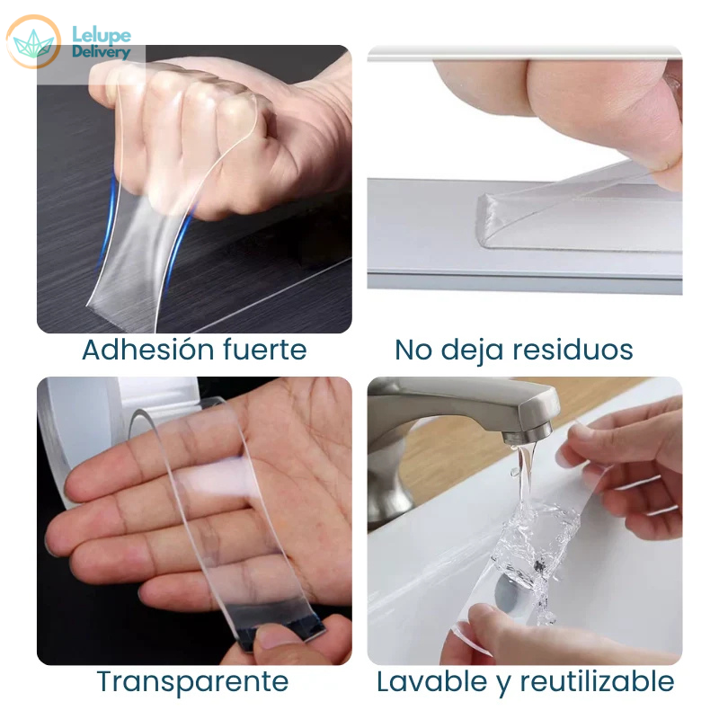 Cinta adhesiva doble cara REUTILIZABLE ♻️