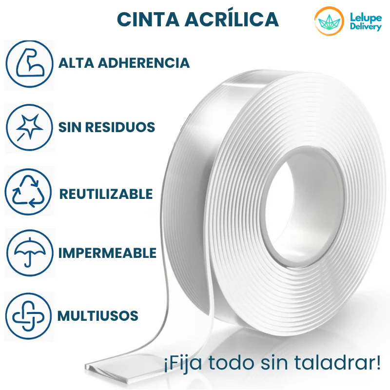 Cinta adhesiva doble cara REUTILIZABLE ♻️